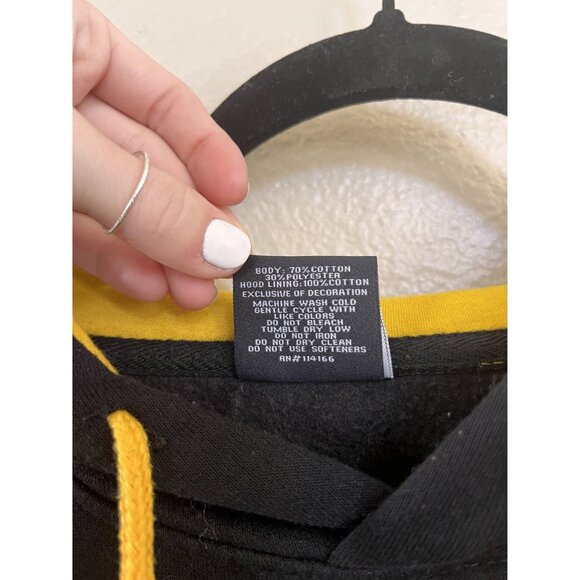 Colosseum Iowa Hawkeyes Mens Hoodie Black Yellow Large Cotton Blend Drawstring - Picture 3 of 6